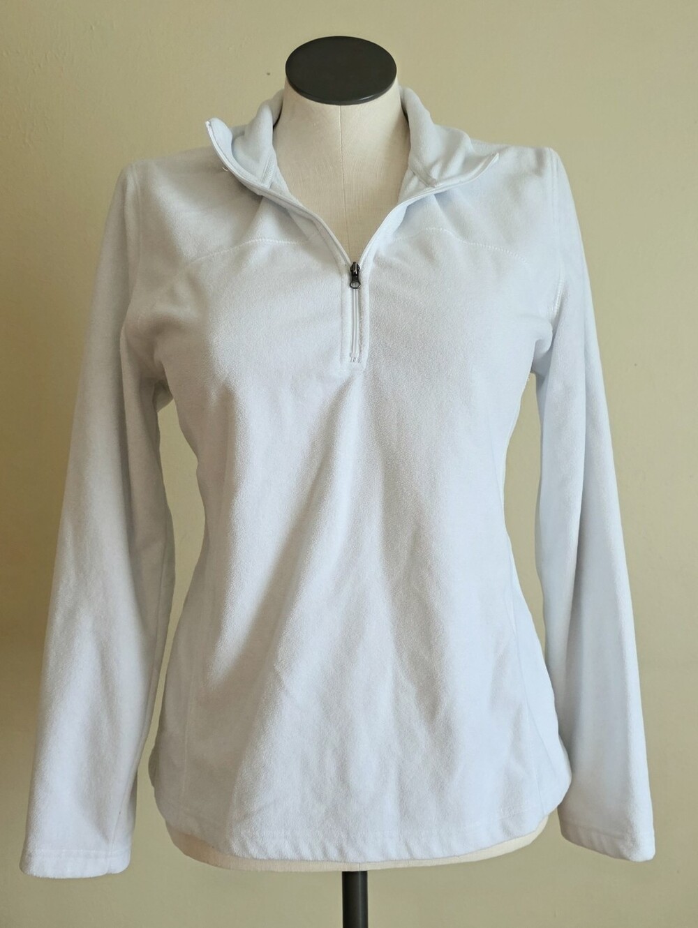 Tek Gear White Quarter-Zip Fleece Pullover Sweater